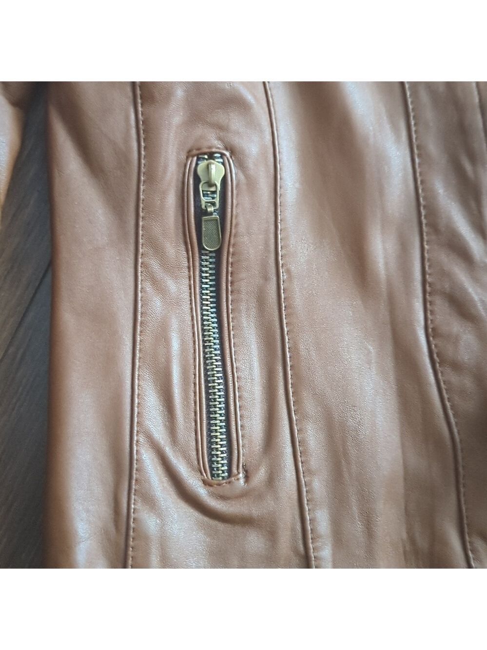 FELDINI Women's Brown Ovino Leather Jacket - Picture 11 of 11